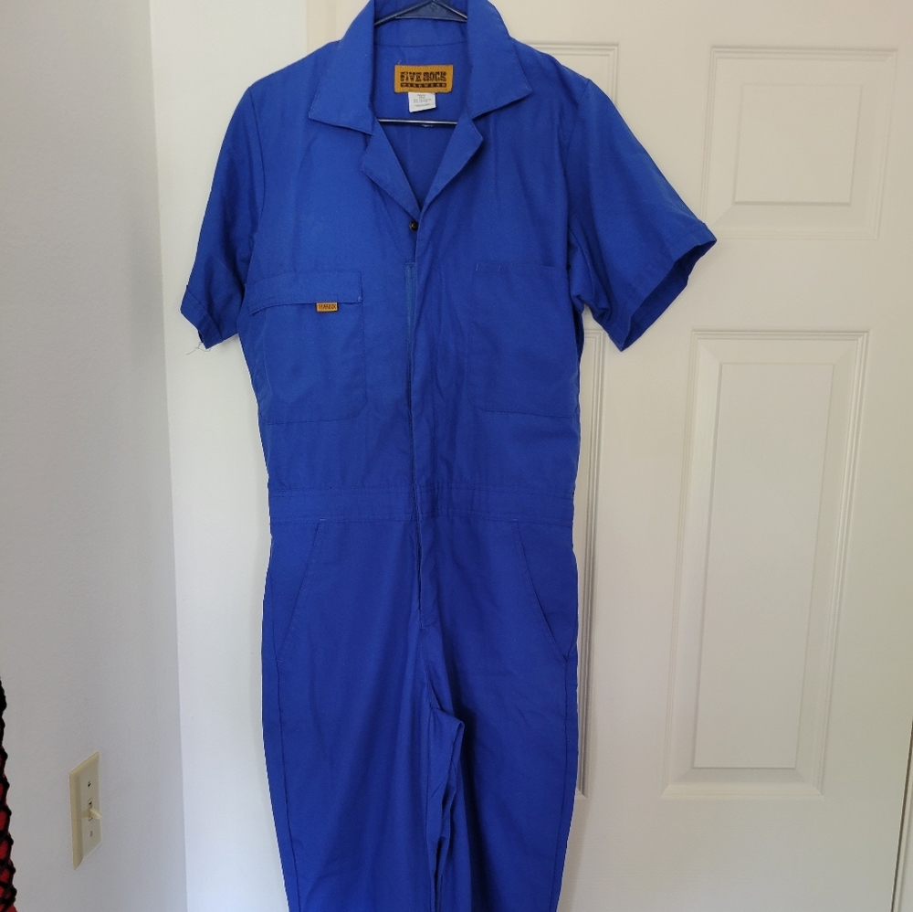 Rosie the Riveter Halloween Costume Royal Blue Boilersuit Jumpsuit Coveralls